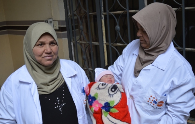 “Within hours of opening, Ahmed was the first born in UNFPA, EU supported, mobile delivery clinic in West Mosul”. Credits: (IHAO)