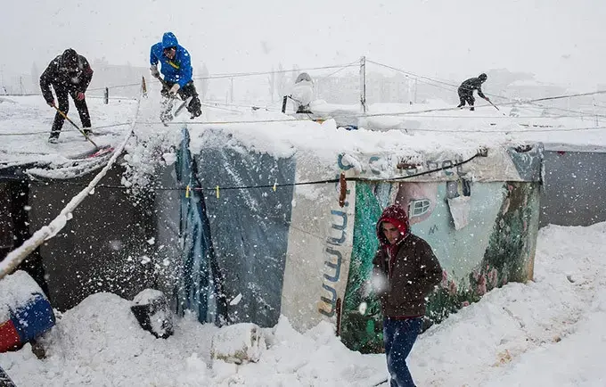 Fierce winter weather batters displaced Syrians throughout region 